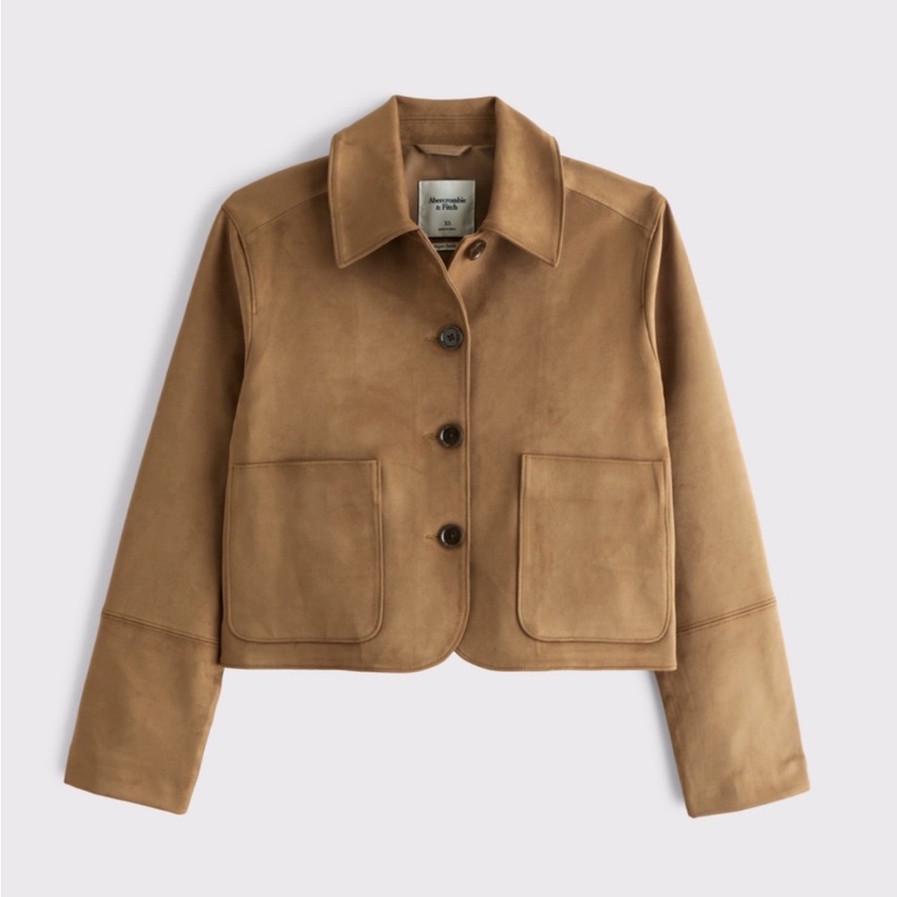 NWOT A&F Vegan Suede Button-Through Jacket